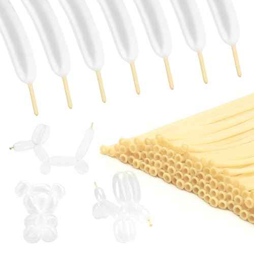 Clear 260 Balloons, Clear Long Balloons 100pcs, Long Balloon for Tying Arch, Transparent Latex Balloon, Back to School Graduation Wedding Birthday Christmas Kid's Party Decorations