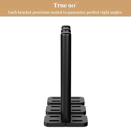 8pcs Heavy Duty Invisible Floating Shelf Brackets 6-Inch Black Wall Shelf Support