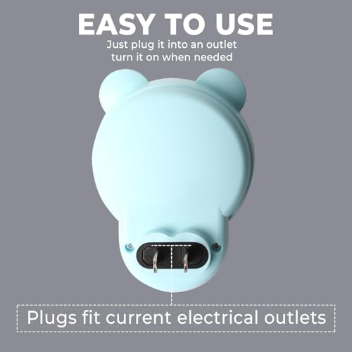 SATONA Cute Bear Night Light Plug - RGB + Soft White 3000K, Dusk to Dawn Nursery Night Light for Kids, Ideal Christmas & Birthday Gifts, Room Decor for Children (Blue)