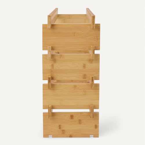 Stackable Bamboo Wine Rack - 36 Bottle Capacity, Easy Assembly