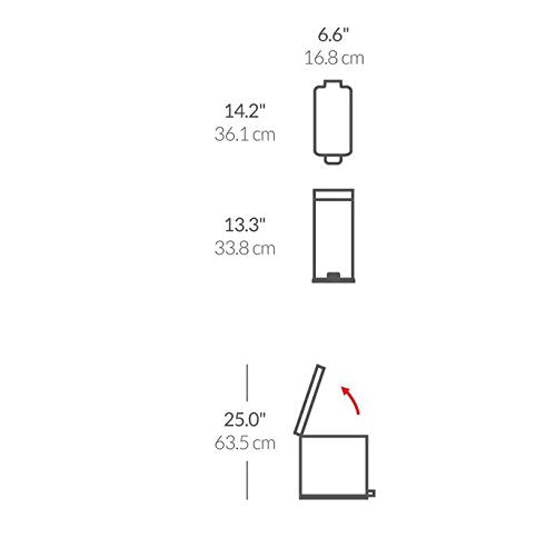 simplehuman 10 Liter / 2.6 Gallon Stainless Steel Bathroom Slim