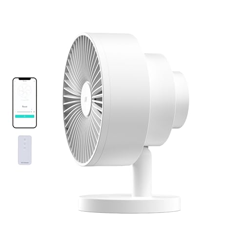 Windmill White Smart Desk Fan - Ultra-Quiet 2-in-1 Air Circulator with Remote