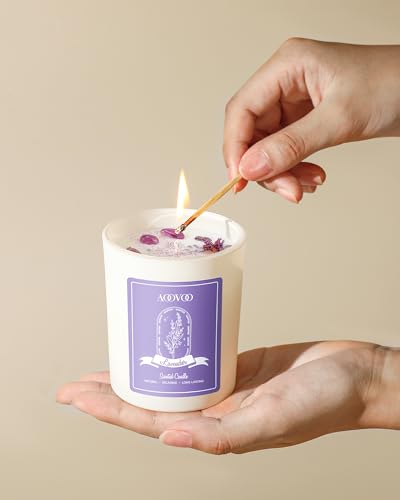 Lavender Candles Set - 28oz Aromatherapy Candle with Crystals Inside, Long-Lasting 200 Hours, Gift for Women & Moms - Variation of Lavender Candles / 28oz