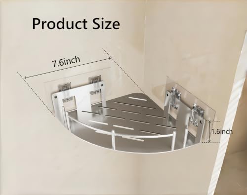 2 Pack Corner Shower Caddies - Stainless Steel 304 Wall-Mounted Bathroom Shelves