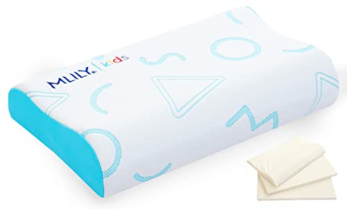 MLILY Kids Adjustable Memory Foam Pillow Blue - Pack of 1, Contoured Support
