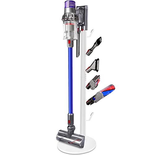 XIGOO Freestanding Vacuum Storage Stand with 6 Hooks, White - Compatible with V11 & V10 Models