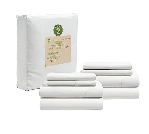 King Organic Cotton Cooling Bed Sheets Set - White, 8 Pieces - Variation of THIS listing