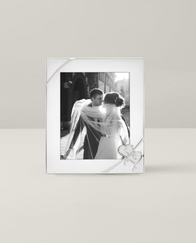 Wedding Silverplate Picture Frame 8x10 with Interlaced Hearts - Lenox