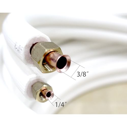 VEVEVA 16FT HVAC Copper Line Set with Wire - 1/4