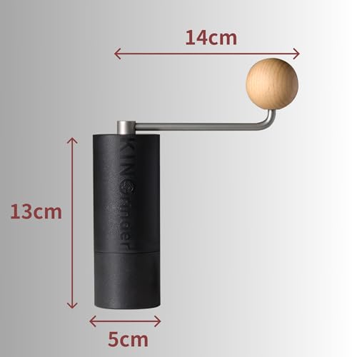 Lightweight Manual Coffee Grinder with Stainless Burrs, Portable & Easy to Clean