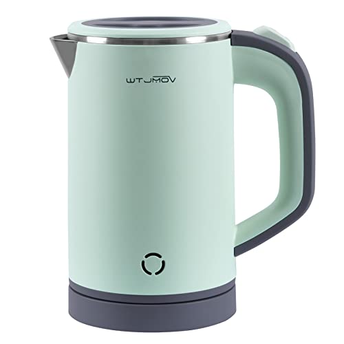 WTJMOV Green 0.8L Electric Kettle - Portable Stainless Steel Tea & Hot Water Boiler
