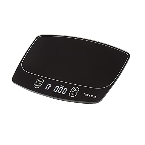 Taylor Waterproof Digital Kitchen Scale, 11 pounds, Black