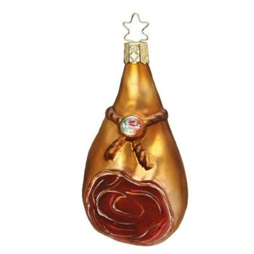 Inge Glas German Christmas Ham Ornament 3.75in in Gift Box