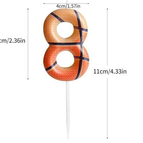 Zi Lan Basketball 9th Birthday Candle Brown Basketball Themed Cake Candles Happy Birthday Party Cake Topper for Boy Girl Kid Sport Theme Party Decorations Celebration Supplies