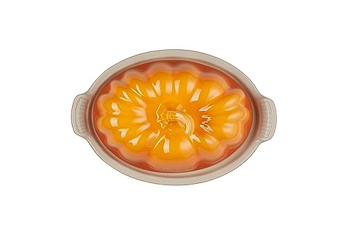 Le Creuset Pumpkin Butter Dish Persimmon - Autumn Seasonal Stoneware Serving