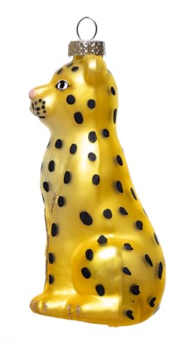 2 Count Blown Glass Leopard Christmas Ornaments for Tree