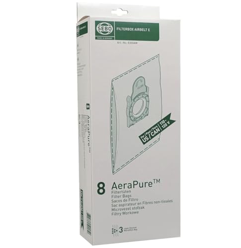 Sebo Filter Bag Box for Airbelt E Vacuum Cleaner - Pack of 8
