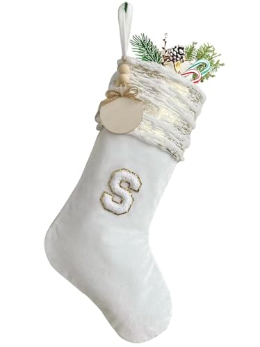 Personalized Cable-Knit 20in Christmas Stocking with Name Tag - HYTENSUN Sod009wts