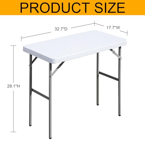 White 2.7ft Folding Plastic Table - Indoor & Outdoor Event Desk