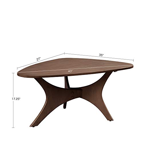 INK+IVY Blaze Brown Triangle Wood Coffee Table - Mid-Century Modern Accent Furniture