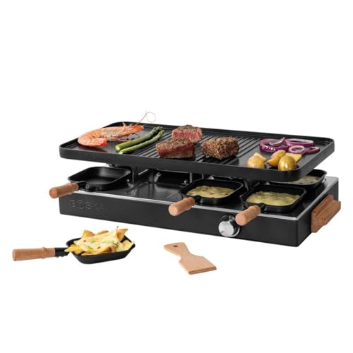 Electric Raclette Grill for 8 People - Durable Tabletop Cheese Maker