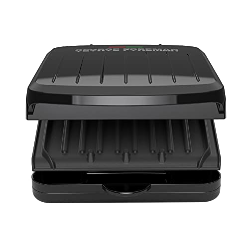 2-Serving Compact Indoor Electric Grill and Panini Press - Black