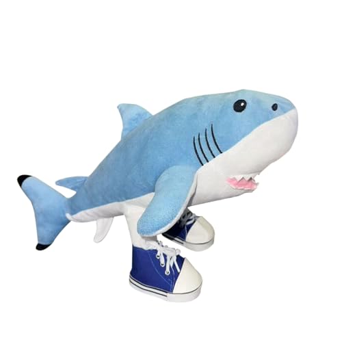 Shark Pillows Italian Shark Pillow, Italian Stuffed Doll Pillow Decoration Sneakers Shark, Room Decoration for Video Game Fans (Blue 2)