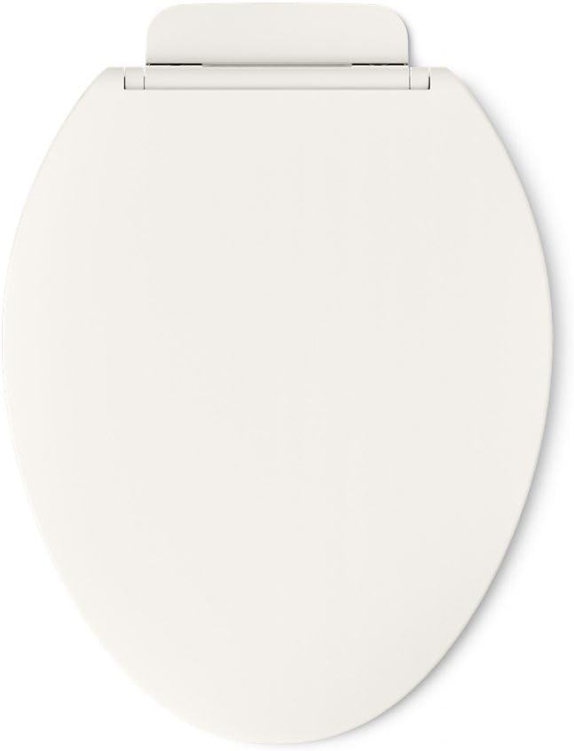 KOHLER K-27332-0 Glissade ReadyLatch Quiet Close Round Toilet Seat, White, Grip-Tight Hardware, Quiet Close Lid Prevents Slamming
