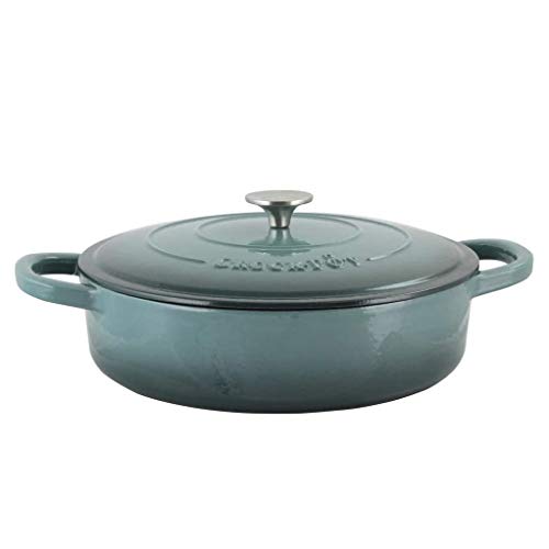 Crock-Pot Artisan 5 Qt Enameled Cast Iron Braiser with Lid - Slate Gray