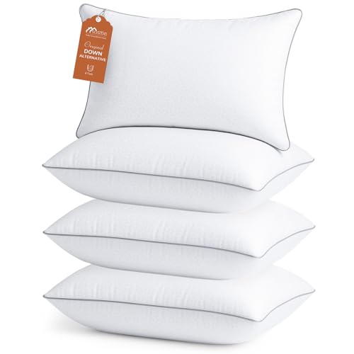 Queen Size Pillows Set of 4 - Supportive Down Alternative Hotel Quality - OEKO-TEX Certified