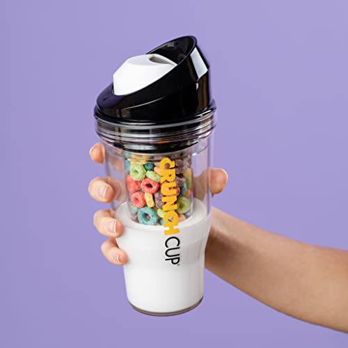 X-Large Portable Cereal Cup for On-the-Go Breakfast - Black