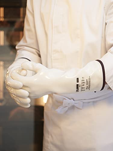 Liquid Silicone Oven Mitts - Extra Long White Heat Resistant Kitchen Gloves