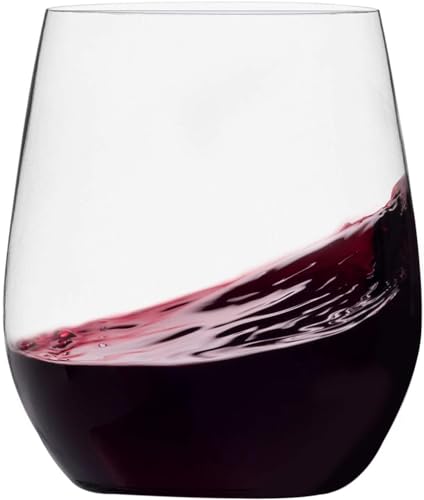 Munfix Disposable Plastic Stemless Wine Glasses 12oz, Clear, Shatterproof, BPA-Free, 48 Pack