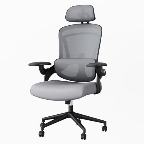DUMOS Executive Mesh Office Chair - Classic Gray, Ergonomic Desk Chair