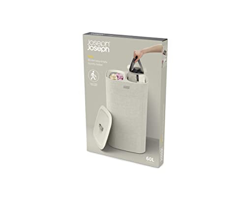 Joseph Joseph Tota 60L Dual-Compartment Fabric Laundry Hamper with Removable Bags - Ecru