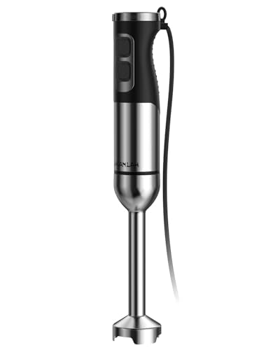 1000W Handheld Immersion Blender with 25-Speed Copper Motor - Silver
