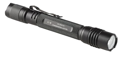 LED Tactical Flashlight with Batteries - 270 Lumens, Black, Compact