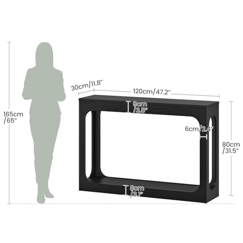 CHOEZON Black Console Table 47.2 inches Minimalist Entryway & Living Room Decor