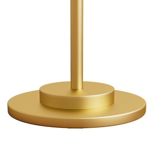 Masupu White Gold Round Drink Table - Small Pedestal Side Table for Living Room & Bedroom