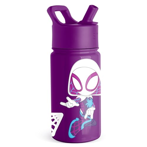 Simple Modern Kids Summit Water Bottle with Straw Lid | Paw Patrol 14oz Stainless Steel Cup Insulated Tumbler for Toddlers, School | Skye Flowers