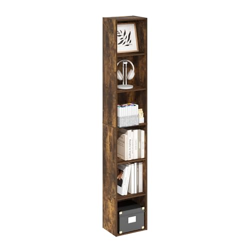 Furinno LUDER Book Shelf, 6-Tier Tall Modern Bookshelf, Bookcase with