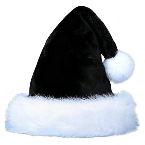 Santa Hat for Adults Velvet Thickened Christmas Hat Warm Touch Holiday Party Cap