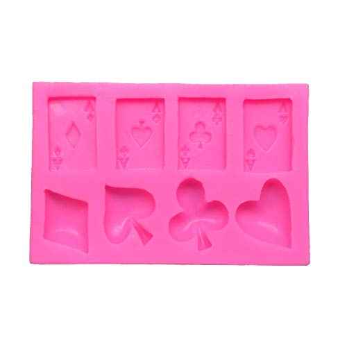 4 Aces Poker Playing Cards Hearts Diamonds Spades Clubs for Chocolate Fondant Cake Cupcake Topper Decor Gum PastePolymer Clay Candy Resin Silicone Mold Tool