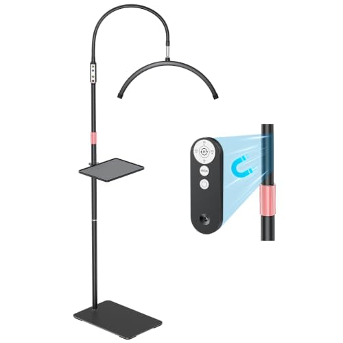 Lash Light with Tool Tray - 2500LM Moon Light for Lash Tech Black