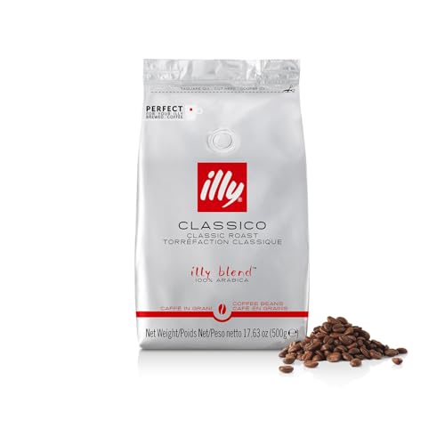 Illy Whole Bean Coffee Classico Medium Roast with Caramel & Floral Notes - 17.6oz Arabica