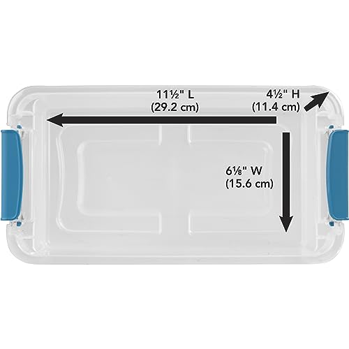 Sterilite 6 Quart Clear Plastic Storage Box with Latch - Pack of 12