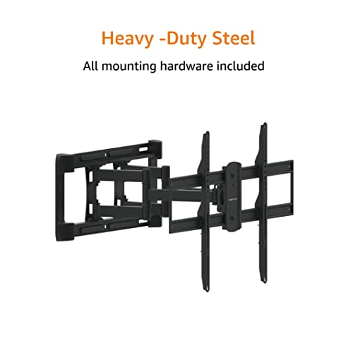 Amazon Basics Full Motion Articulating TV Mount for 37-80 inch Screens - Dual Arm, VESA Compatible, Black