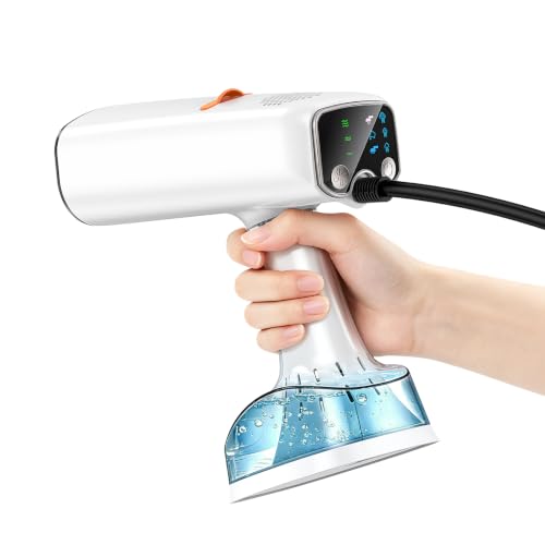 BYESHOP White Handheld Garment Steamer 6000Pa 3-Level Suction Fast Heat-up