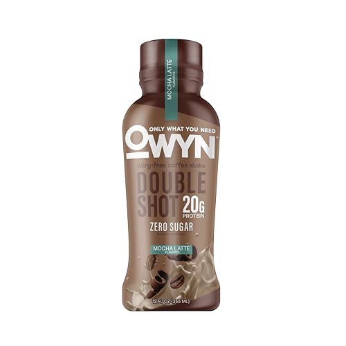 Mocha Double Shot Protein Shake - 20g Plant-Based, Caffeine, Zero Sugar, 12 Fl Oz Pack of 12