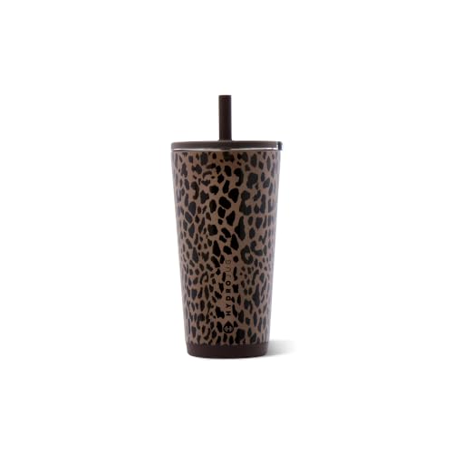 HydroJug 20 oz Ceramic-Lined Spill-Resistant Tumbler - Brown Leopard Variation